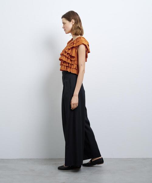 LANVIN en Bleu（ランバンオンブルー）の「ランダムフリルカットソー（シャツ/ブラウス・レディース・ブラック/オフホワイト/オレンジ・38）」の15枚目の写真