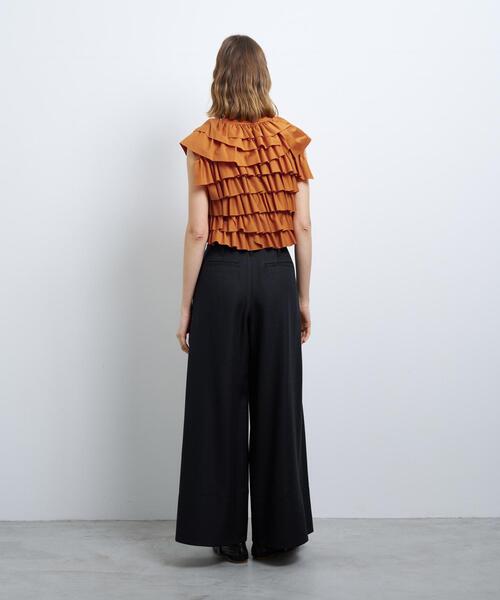 LANVIN en Bleu（ランバンオンブルー）の「ランダムフリルカットソー（シャツ/ブラウス・レディース・ブラック/オフホワイト/オレンジ・38）」の16枚目の写真