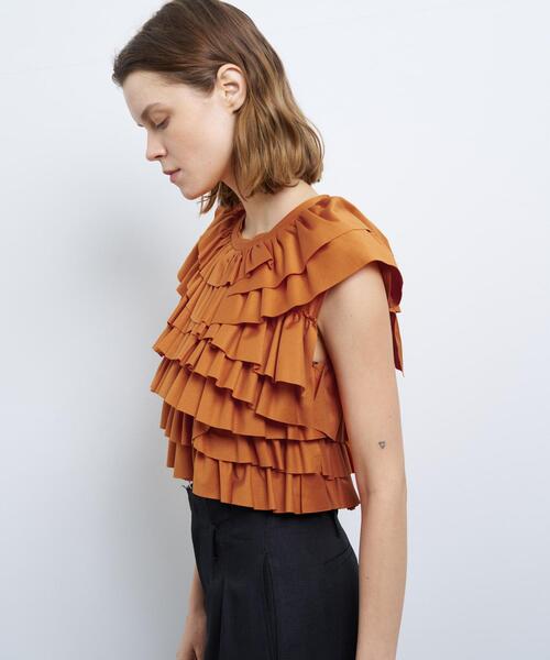 LANVIN en Bleu（ランバンオンブルー）の「ランダムフリルカットソー（シャツ/ブラウス・レディース・ブラック/オフホワイト/オレンジ・38）」の18枚目の写真