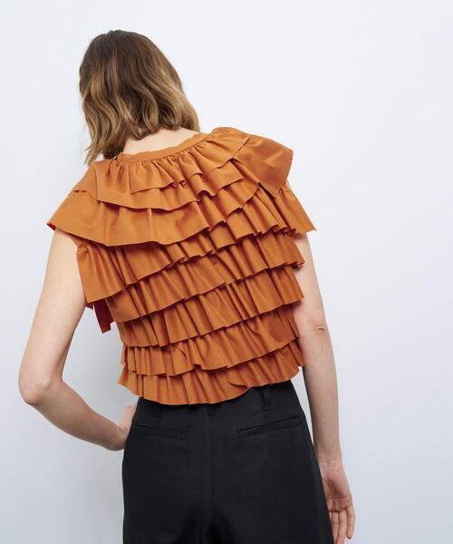 LANVIN en Bleu（ランバンオンブルー）の「ランダムフリルカットソー（シャツ/ブラウス・レディース・ブラック/オフホワイト/オレンジ・38）」の19枚目の写真