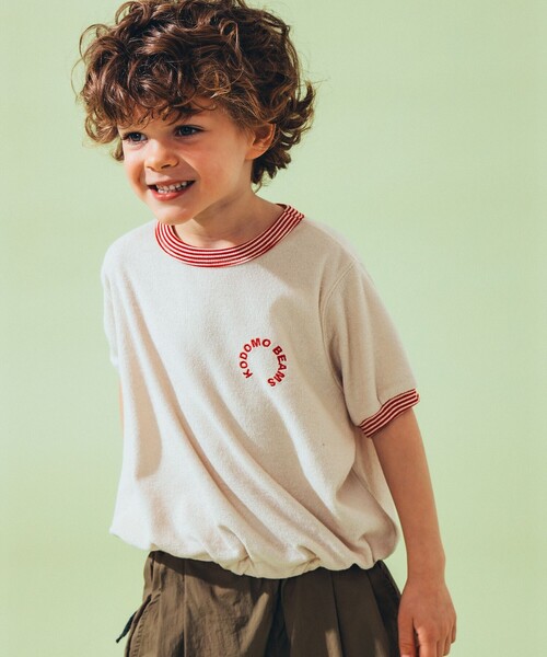 こども ビームス（コドモビームス）の「ボーダー リブ パイル Tシャツ 2025（100～140cm）（Tシャツ/カットソー・キッズ・サックスブルー/ホワイト系その他5/ブラウン系その他2・140/120/110/100/130）」の2枚目の写真