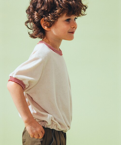 こども ビームス（コドモビームス）の「ボーダー リブ パイル Tシャツ 2025（100～140cm）（Tシャツ/カットソー・キッズ・サックスブルー/ホワイト系その他5/ブラウン系その他2・140/120/110/100/130）」の5枚目の写真