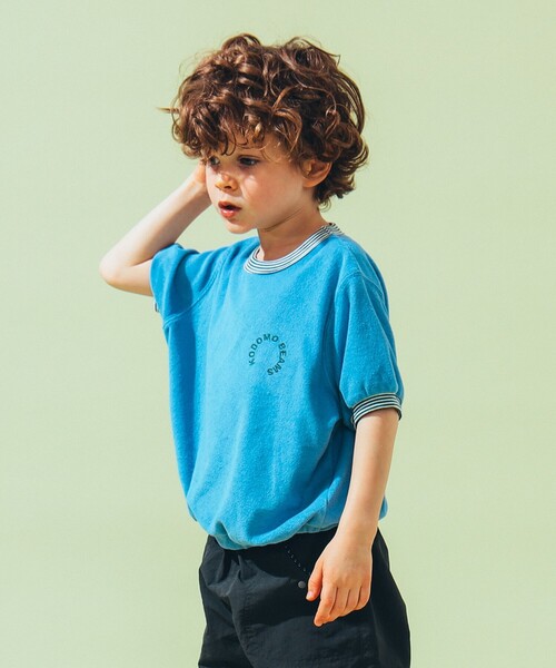 こども ビームス（コドモビームス）の「ボーダー リブ パイル Tシャツ 2025（100～140cm）（Tシャツ/カットソー・キッズ・サックスブルー/ホワイト系その他5/ブラウン系その他2・140/120/110/100/130）」の7枚目の写真