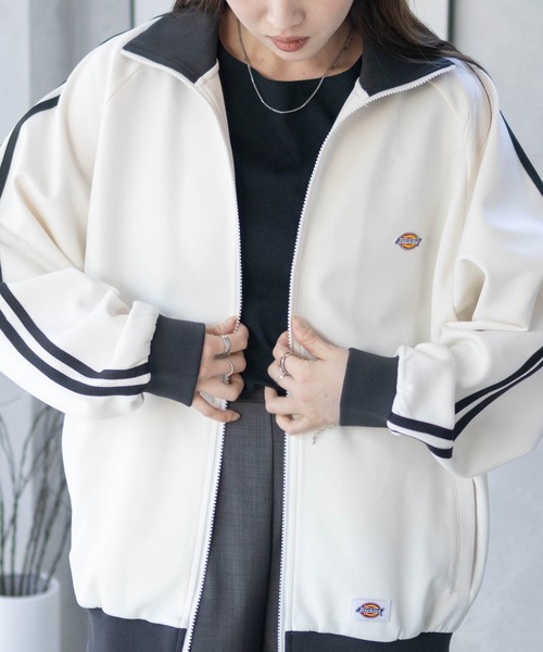 Dickies（ディッキーズ）の「【ユニセックス】Dickies トラックジャケット（ジャージ・レディース・スミクロ/オフホワイト・M/XXL/XL/L）」の15枚目の写真