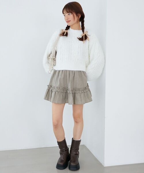 MAJESTIC LEGON(マジェスティックレゴン)の「プチフリルギャザーミニスカパン(スカート・レディース・ベージュ系その他2/ホワイト系その他/ホワイト系その他2・MEDIUM)」の22枚目の写真