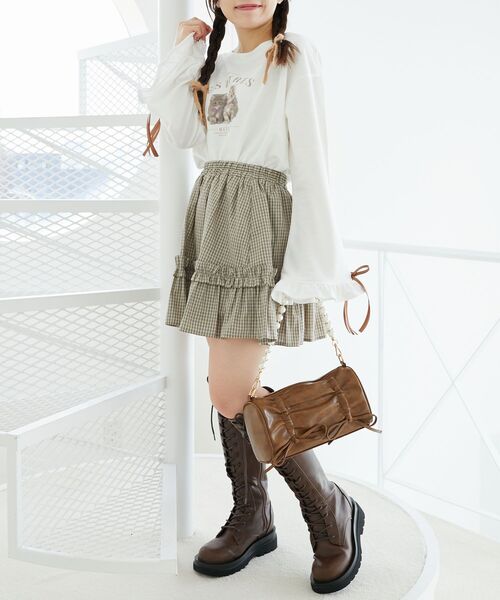 MAJESTIC LEGON(マジェスティックレゴン)の「プチフリルギャザーミニスカパン(スカート・レディース・ベージュ系その他2/ホワイト系その他/ホワイト系その他2・MEDIUM)」の18枚目の写真