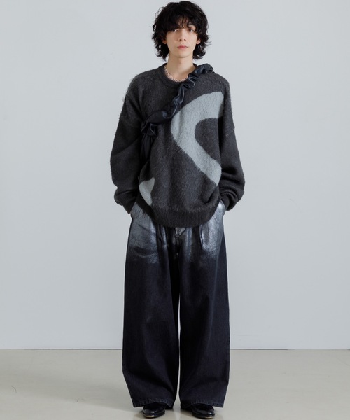 【SINSS】ルーズシルエットジップニット　Sサイズ SINSS（シンス）の「Loose silhouette zip knit / ルーズ
