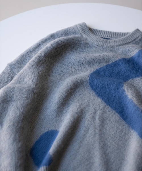 SINSS（シンス）の「Shaggy design knit / シャギーデザインニット（ニット/セーター・メンズ・ライトグレー/チャコール・LARGE/MEDIUM/SMALL）」の22枚目の写真