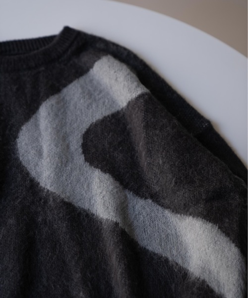 SINSS（シンス）の「Shaggy design knit / シャギーデザインニット（ニット/セーター・メンズ・ライトグレー/チャコール・LARGE/MEDIUM/SMALL）」の18枚目の写真