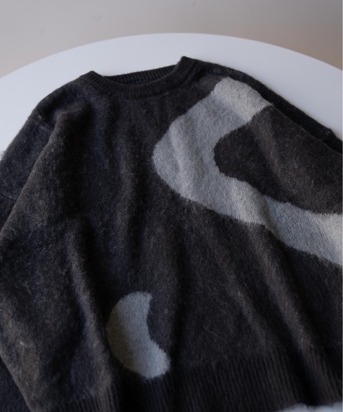SINSS（シンス）の「Shaggy design knit / シャギーデザインニット（ニット/セーター・メンズ・ライトグレー/チャコール・LARGE/MEDIUM/SMALL）」の20枚目の写真