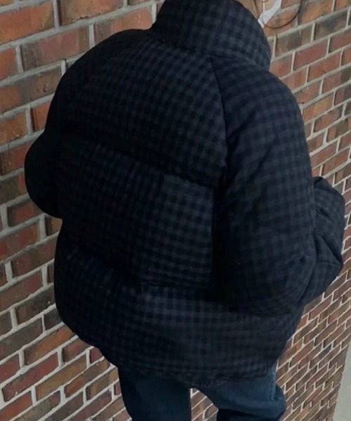 セール】チェック柄中綿ダウンジャケット（ダウンジャケット/コート