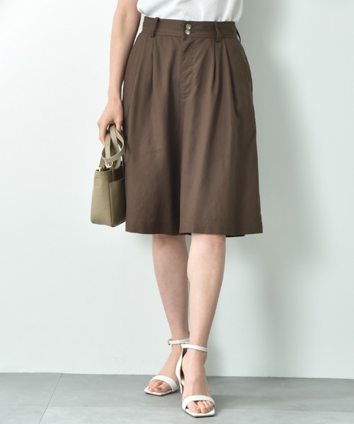 INTERPLANET(インタープラネット)の「2タックキュロットパンツ(その他パンツ・レディース・オフホワイト/カーキ/ブラウン・FREE)」の3枚目の写真