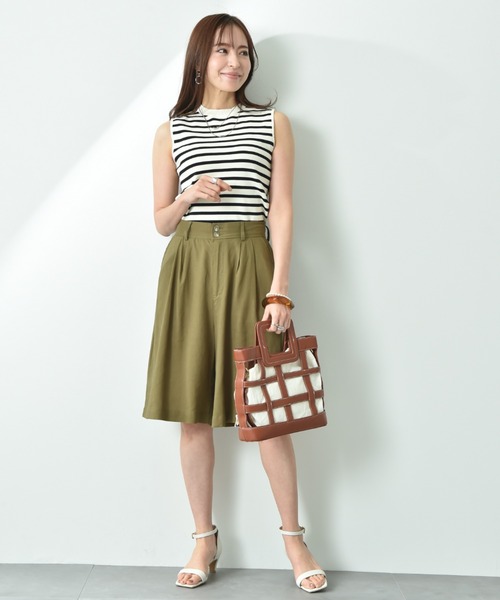 INTERPLANET(インタープラネット)の「2タックキュロットパンツ(その他パンツ・レディース・オフホワイト/カーキ/ブラウン・FREE)」の4枚目の写真