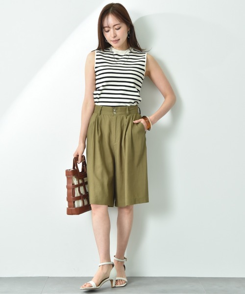 INTERPLANET(インタープラネット)の「2タックキュロットパンツ(その他パンツ・レディース・オフホワイト/カーキ/ブラウン・FREE)」の5枚目の写真