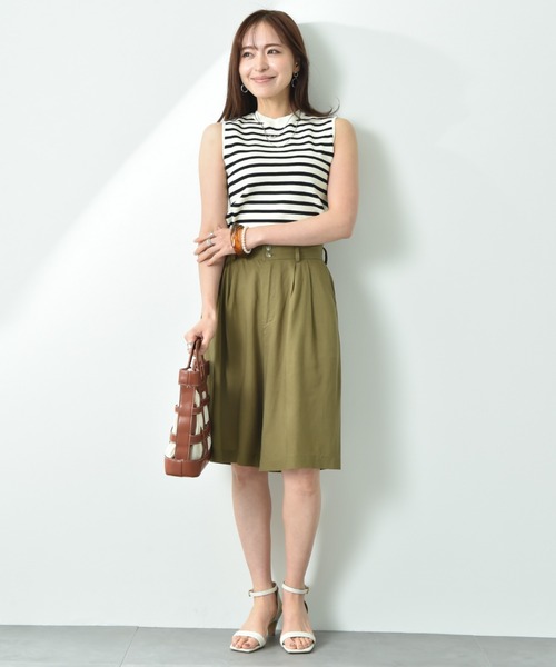 INTERPLANET(インタープラネット)の「2タックキュロットパンツ(その他パンツ・レディース・オフホワイト/カーキ/ブラウン・FREE)」の6枚目の写真