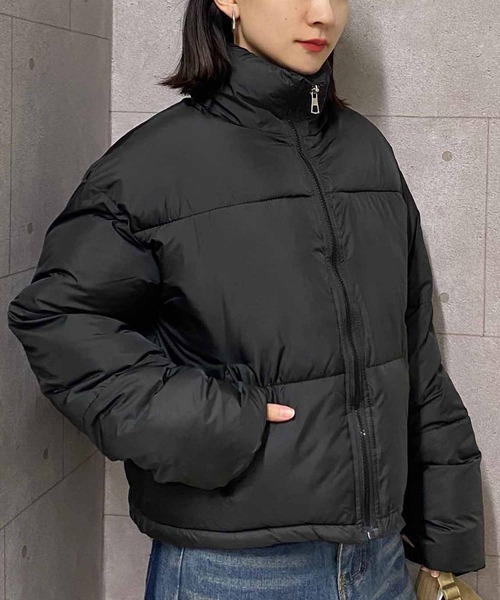 セール】ドローコード付きクロップド丈ダウンジャケット（ダウン