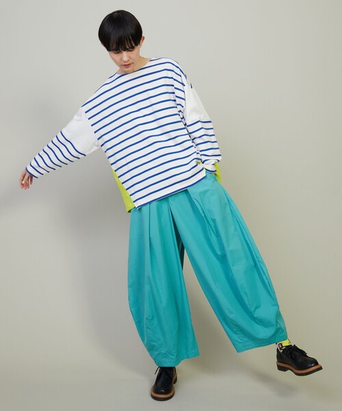 FRAPBOIS(フラボア)の「バスクボーダー カットソー(Tシャツ/カットソー・レディース・グリーン/チャコールグレー/ブルー・2/1)」の10枚目の写真