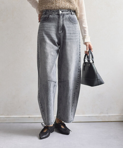 Thevon（ゼボン）の「バレルデニムパンツ（その他パンツ・レディース・ブラック/ブルー/ネイビー・S/M）」の4枚目の写真