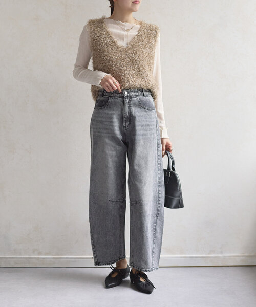 Thevon（ゼボン）の「バレルデニムパンツ（その他パンツ・レディース・ブラック/ブルー/ネイビー・S/M）」の9枚目の写真