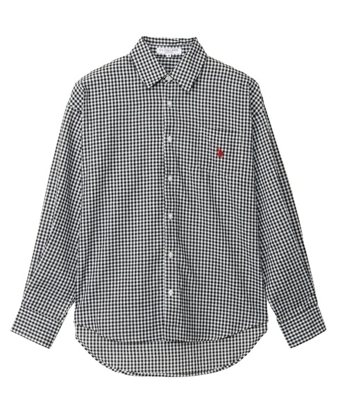 ブラウス シャツ Ada.別注// U.S. POLO ASSN ビッグサイズ ボリュームスリーブ ギンガムチェック シャツ レディース U.S. POLO ASSN. ブラウス シャツ Ada.別注// ASSN ビッグサイズ