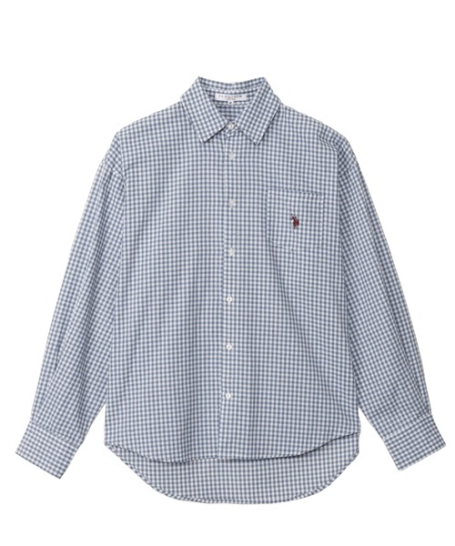 ブラウス シャツ Ada.別注// U.S. POLO ASSN ビッグサイズ ボリュームスリーブ ギンガムチェック シャツ レディース セール】Ada.別注// U.S. POLO ASSN ビッグサイズ ボリューム