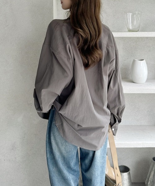 U.S. POLO ASSN.（ユーエスポロアッスン）の「Ada.別注// U.S. POLO ASSN ビッグサイズ ボリュームスリーブ ギンガムチェック シャツ（シャツ/ブラウス・レディース・ピンク/ネイビー/オレンジ/ブラック/チャコール/ホワイト/サックスブルー・M/L）」の11枚目の写真