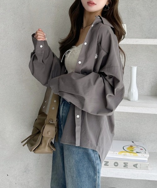 U.S. POLO ASSN.（ユーエスポロアッスン）の「Ada.別注// U.S. POLO ASSN ビッグサイズ ボリュームスリーブ ギンガムチェック シャツ（シャツ/ブラウス・レディース・ピンク/ネイビー/オレンジ/ブラック/チャコール/ホワイト/サックスブルー・M/L）」の10枚目の写真