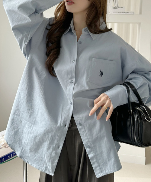 U.S. POLO ASSN.(ユーエスポロアッスン)の「Ada.別注// U.S. POLO ASSN ビッグサイズ ボリュームスリーブ ギンガムチェック シャツ(シャツ/ブラウス・レディース・ピンク/ネイビー/オレンジ/ブラック/チャコール/ホワイト/サックスブルー/イエロー・M/L)」の21枚目の写真