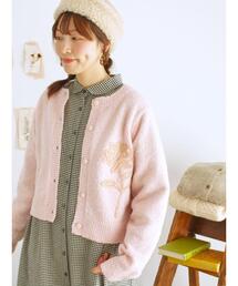 Samansa Mos2 | ◎ブークレ刺繍ニットカーディガン(カーディガン/ボレロ)