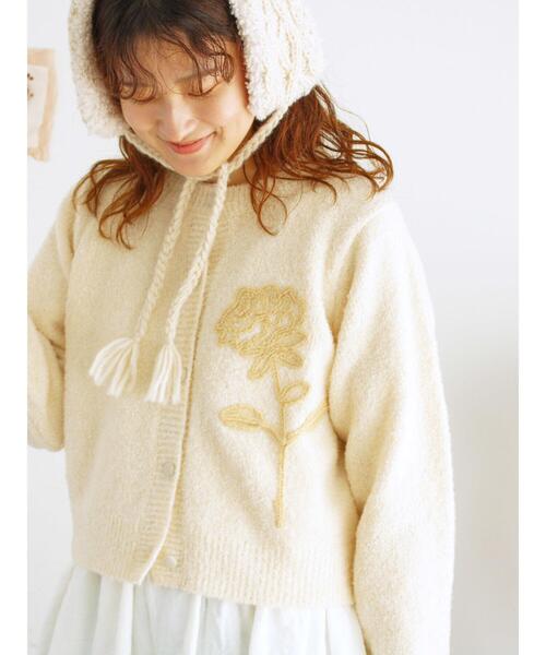 Samansa Mos2（サマンサ モスモス）の「◎ブークレ刺繍ニット