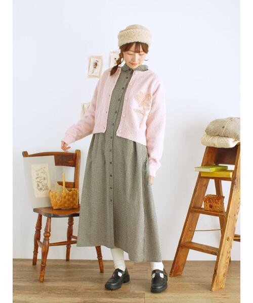 Samansa Mos2（サマンサ モスモス）の「◎ブークレ刺繍ニットカーディガン（カーディガン/ボレロ・レディース・ピンク/ミント/チャコールグレー/キナリ・F）」の18枚目の写真