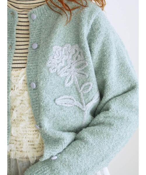 Samansa Mos2（サマンサ モスモス）の「◎ブークレ刺繍ニットカーディガン（カーディガン/ボレロ・レディース・ピンク/ミント/チャコールグレー/キナリ・F）」の21枚目の写真
