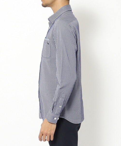 adabat（アダバット）の「サッカーストライプジャージシャツ（シャツ/ブラウス・メンズ・ホワイト系/ブルー系その他4・50/48/46）」の16枚目の写真