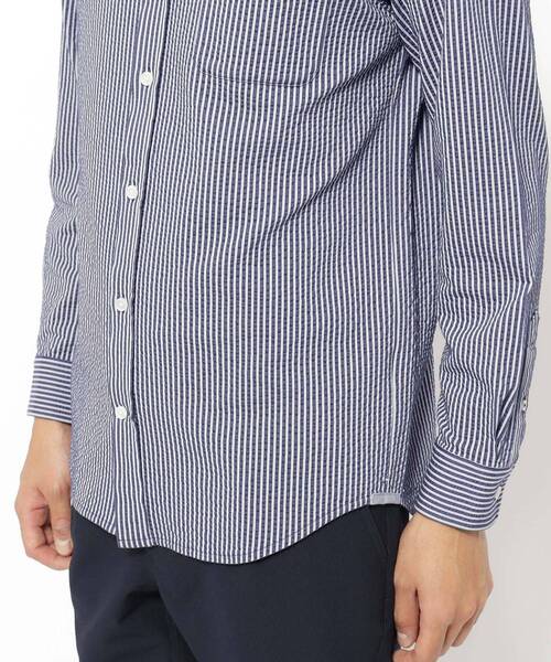 adabat（アダバット）の「サッカーストライプジャージシャツ（シャツ/ブラウス・メンズ・ホワイト系/ブルー系その他4・50/48/46）」の5枚目の写真