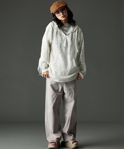 GEVS.（ジェイヴィス）の「カラーオーバーダイデニムパンツ＜大きいサイズ有＞GEVS.（デニムパンツ・レディース・ピンク系/パープル系・73/76/80/84/88/92/96/98/106/114/122）」の3枚目の写真