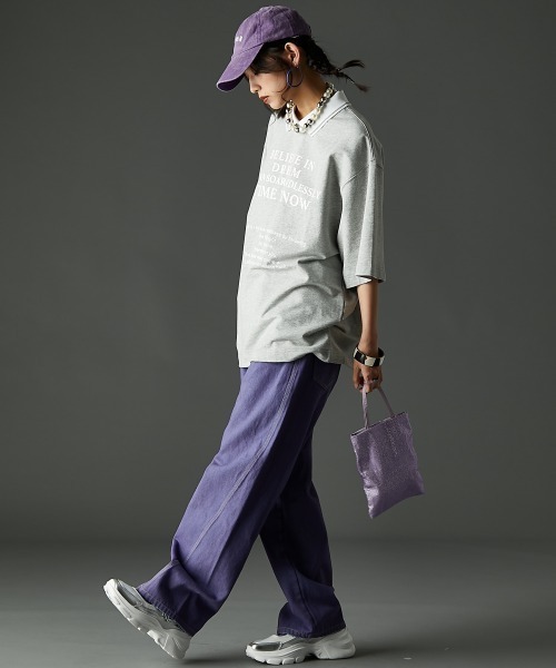 GEVS.（ジェイヴィス）の「カラーオーバーダイデニムパンツ＜大きいサイズ有＞GEVS.（デニムパンツ・レディース・ピンク系/パープル系・73/76/80/84/88/92/96/98/106/114/122）」の8枚目の写真