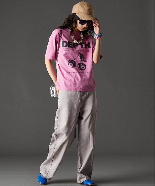 GEVS.（ジェイヴィス）の「カラーオーバーダイデニムパンツ＜大きいサイズ有＞GEVS.（デニムパンツ・レディース・ピンク系/パープル系・73/76/80/84/88/92/96/98/106/114/122）」の12枚目の写真