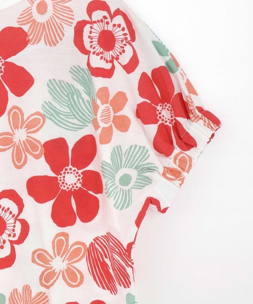 MAKE YOUR DAY(メイクユアデイ)の「おっきなお花総柄半袖Tシャツ■80~140cm(Tシャツ/カットソー・キッズ・ネイビー/レッド・140/130/100/120/110/80/90)」の10枚目の写真