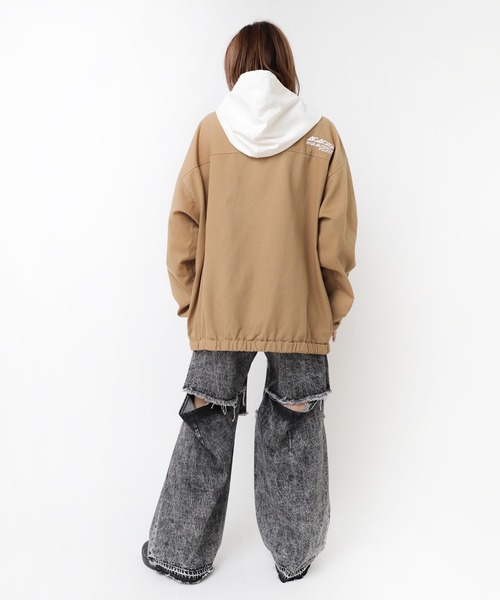 RNA（アールエヌエー）の「B2873 バイカラーチームフーディー（パーカー・レディース・ベージュ/ブルー/ブラック・MEDIUM）」の13枚目の写真