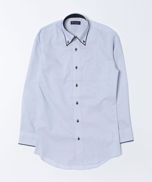 TOKYO SHIRTS(トウキョウシャツ)の「透け防止 形態安定ノーアイロン ボタンダウン 長袖ビジネスワイシャツ(ビジネスシャツ・メンズ・ブルー・首回り39cm-裄丈80cm/首回り39cm-裄丈84cm/首回り41cm-裄丈82cm/首回り41cm-裄丈86cm/首回り43cm-裄丈86cm/首回り42cm-裄丈82cm/首回り42cm-裄丈86cm/首回り43cm-裄丈82cm/首回り37cm-裄丈80cm/首回り37cm-裄丈84cm)」の6枚目の写真