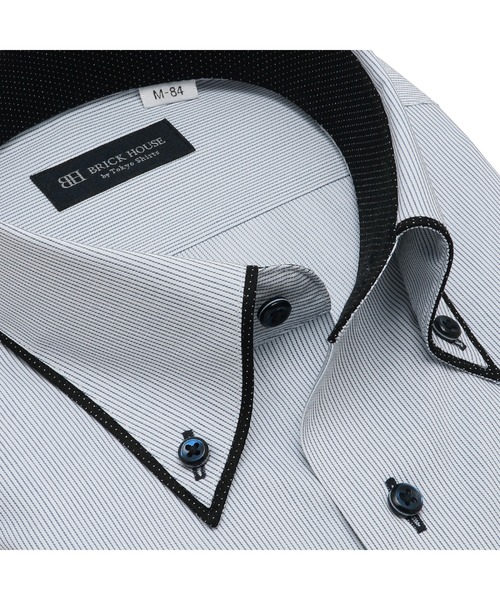 TOKYO SHIRTS(トウキョウシャツ)の「透け防止 形態安定ノーアイロン ボタンダウン 長袖ビジネスワイシャツ(ビジネスシャツ・メンズ・ブルー・首回り39cm-裄丈80cm/首回り39cm-裄丈84cm/首回り41cm-裄丈82cm/首回り41cm-裄丈86cm/首回り43cm-裄丈86cm/首回り42cm-裄丈82cm/首回り42cm-裄丈86cm/首回り43cm-裄丈82cm/首回り37cm-裄丈80cm/首回り37cm-裄丈84cm)」の2枚目の写真