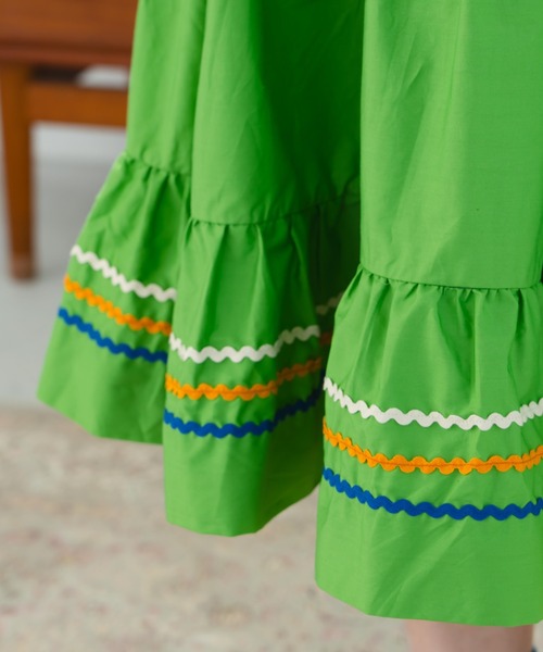 eLur（エラー）の「ティアードスカート（スカート・レディース・オレンジ/グリーン・FREE）」の13枚目の写真