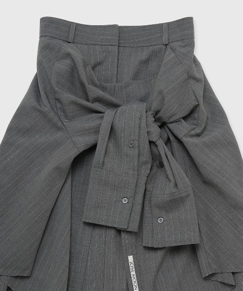 セール】SHIRT LAYERD SKIRT/シャツレイヤードスカート