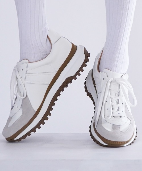 PR01.(ピーアールワン)の「REPRO-PARK GERMAN MILITARY TRAINER VIBRAM SOLE(スニーカー・メンズ・ホワイト/ブラウン・43/42/41)」の4枚目の写真