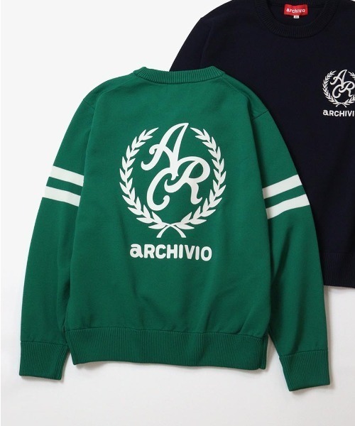 archivio(アルチビオ)の「<LADIES>エンブレム風ロゴニット(ニット/セーター・レディース・グリーン/ネイビー/ホワイト・M/S)」の2枚目の写真