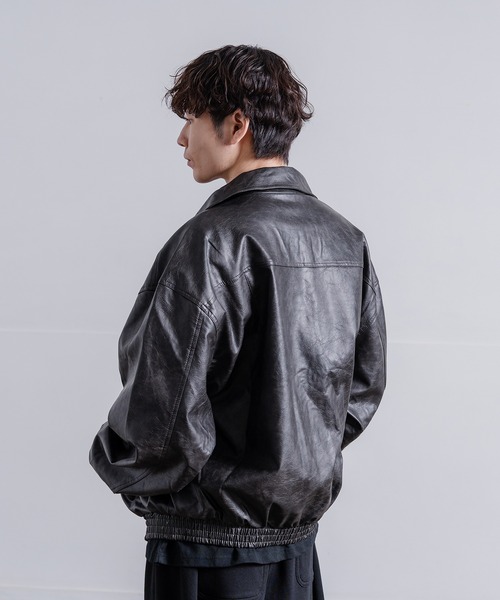 Crownor（クラウノアー）の「PU ジャケット（ブルゾン・メンズ・グレー/ブラウン/チャコール・MEDIUM/LARGE）」の20枚目の写真