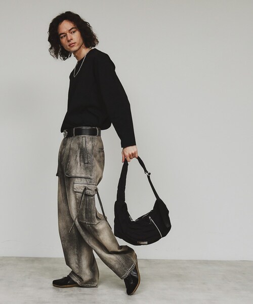 tk.TAKEO KIKUCHI（ティーケータケオキクチ）の「◆【パフィーシリーズ】ロータスショルダー（ショルダーバッグ・メンズ・ブラック系/ブラック/ライム/ブルー・00）」の8枚目の写真