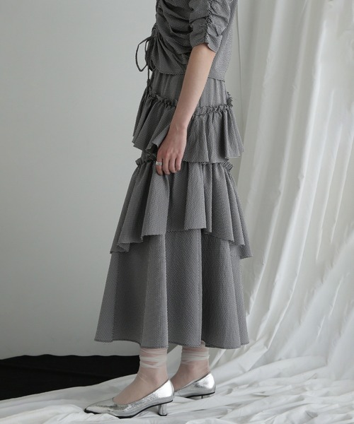 ROSE BUD(ローズバッド)の「(CREOLME)ギンガムチェックフリルスカート(スカート・レディース・ブルー/ブラック・ONE SIZE)」の20枚目の写真