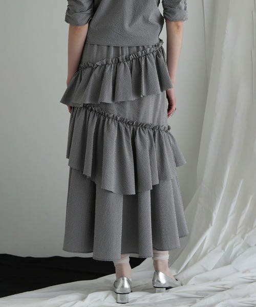 ROSE BUD(ローズバッド)の「(CREOLME)ギンガムチェックフリルスカート(スカート・レディース・ブルー/ブラック・ONE SIZE)」の19枚目の写真