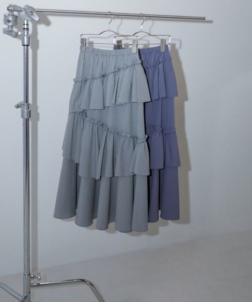 ROSE BUD(ローズバッド)の「(CREOLME)ギンガムチェックフリルスカート(スカート・レディース・ブルー/ブラック・ONE SIZE)」の13枚目の写真